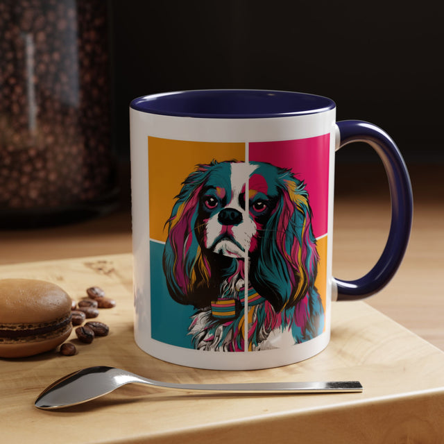 Cavalier King Charles Spaniel Coffee Cup,4-Panel Pop Art Mug,Cav Lover,Cav Spaniel Mom,Cav Dad,Dog Lover Gift,Cavalier King Charles Spaniel Gift