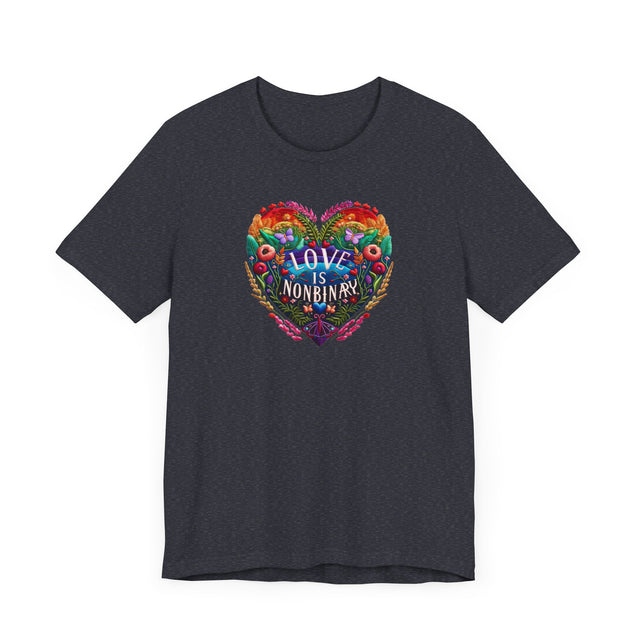 Love Is NonBinary Heart Shirt, Rainbow Heart T-shirt, LGBTQ+ Heart Top