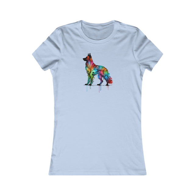 Rainbow German Shepherd Dog T-shirt,Pride Shirt,Dog Lover Top,Rainbow Animals,LGBTQ+ Tee,GSD Owner,Women's Favorite Tee