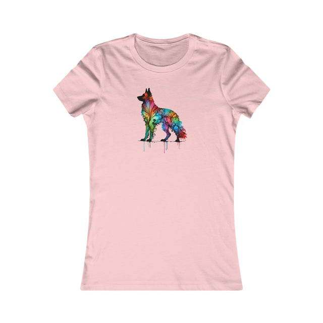 Rainbow German Shepherd Dog T-shirt,Pride Shirt,Dog Lover Top,Rainbow Animals,LGBTQ+ Tee,GSD Owner,Women's Favorite Tee