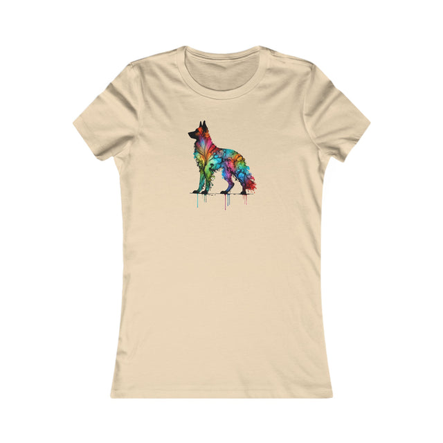Rainbow German Shepherd Dog T-shirt,Pride Shirt,Dog Lover Top,Rainbow Animals,LGBTQ+ Tee,GSD Owner,Women's Favorite Tee
