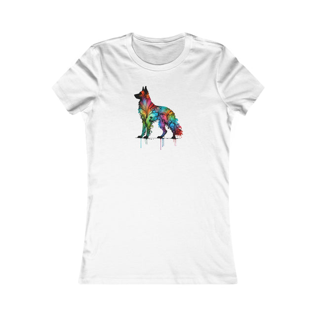 Rainbow German Shepherd Dog T-shirt,Pride Shirt,Dog Lover Top,Rainbow Animals,LGBTQ+ Tee,GSD Owner,Women's Favorite Tee