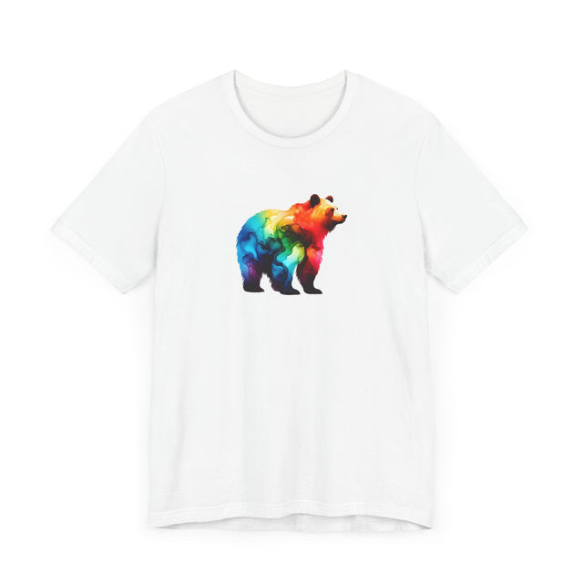 Rainbow Brown Bear Alcohol Ink T-shirt, Pride Shirt,Animal Lover T shirt, LGBTQ+,Big Bear