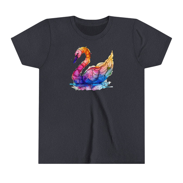 Rainbow Swan T-shirt,Pride Shirt,Bird Lover Top,Rainbow Animals,LGBTQ+ Tee,Youth Size