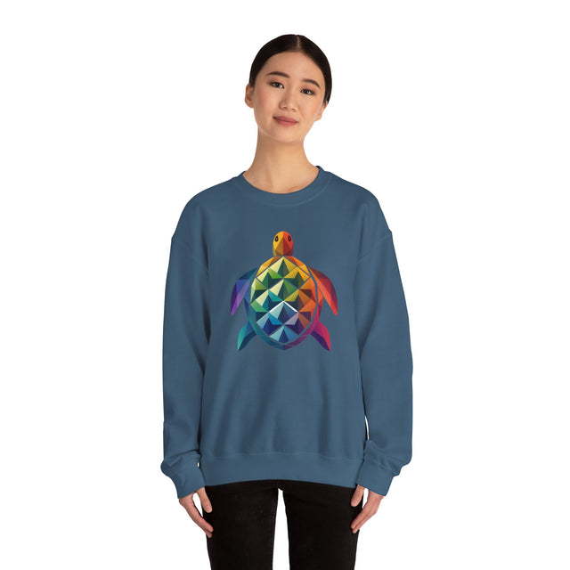 Geometric Rainbow Sea Turtle Sweatshirt, Turtle Lover Gift