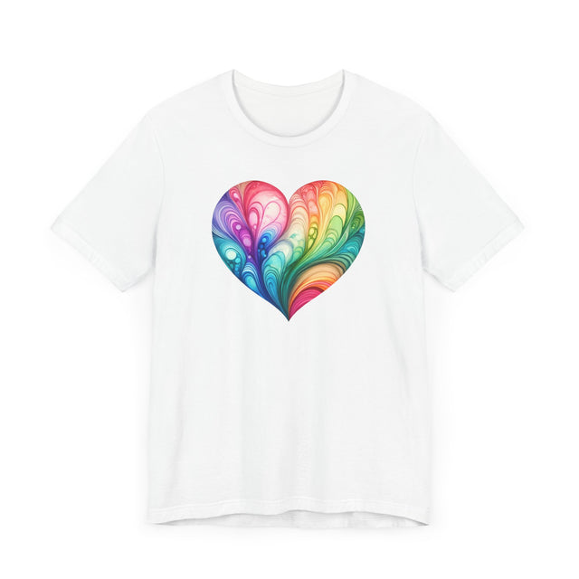 Rainbow Heart Streams Alcohol Ink Shirt, Pride Shirt
