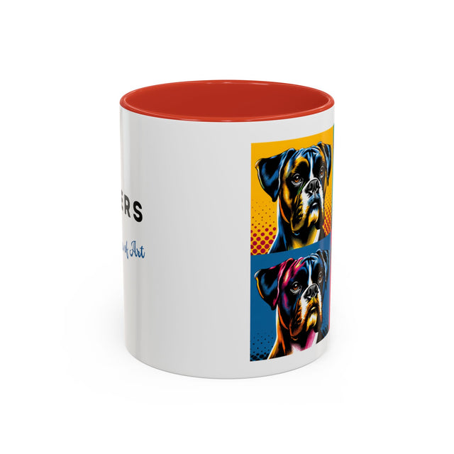 Boxers Coffee Cup,4-Panel Pop Art Mug,Boxer Lover,Boxer Mom,Boxer Dad,Dog Lover Gift,Boxer Gift