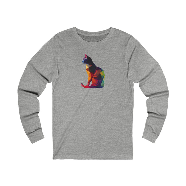 Geometric Rainbow Cat Long Sleeve T-shirt
