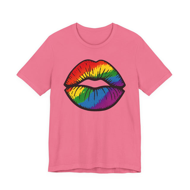 Rainbow Pop-Art Lips T-shirt, Kiss Shirt, Artsy Tee, LGBTQIA, Pride Shirt