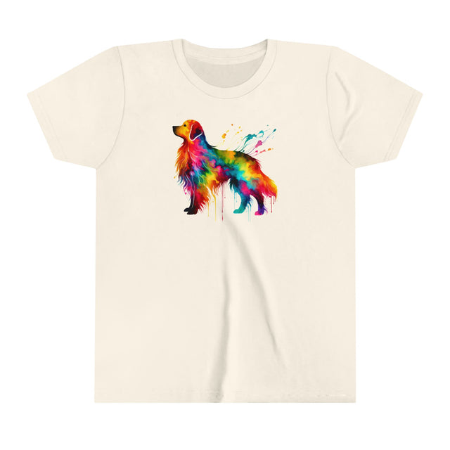 Rainbow Golden Retriever T-shirt,Pride Shirt,Dog Lover Top,Rainbow Animals,LGBTQ+ Tee,Golden Owner,Youth Size