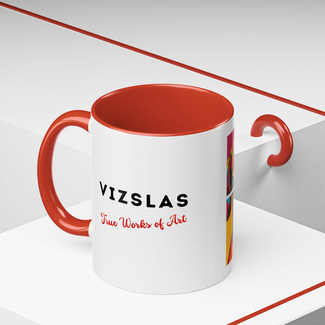 Vizsla Coffee Cup,4-Panel Pop Art Mug,Vizsla Lover,Vizsla Mom,Vizsla Dad,Dog Lover Gift,Vizsla Gift