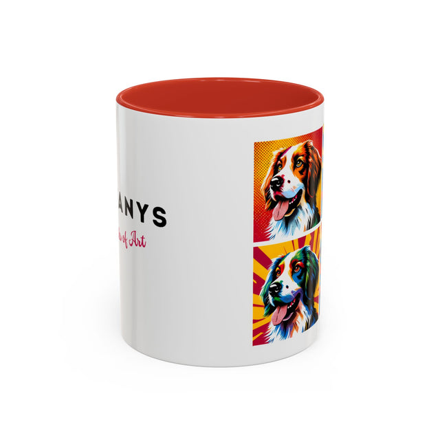 Brittanys Coffee Cup,4-Panel Pop Art Mug,Brittany Lover,Brittany Mom,Brittany Dad,Dog Lover Gift,Brittany Gift