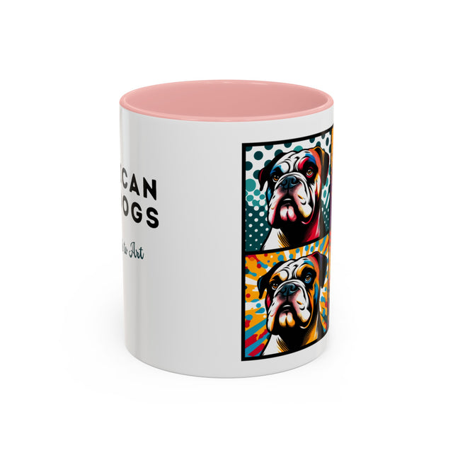 American Bulldog Coffee Mug,4-Panel Pop Art Mug,American Bulldog Lover,Bully Mom,Bully Dad,Sourmug Lover Gift,Bulldogger Gift