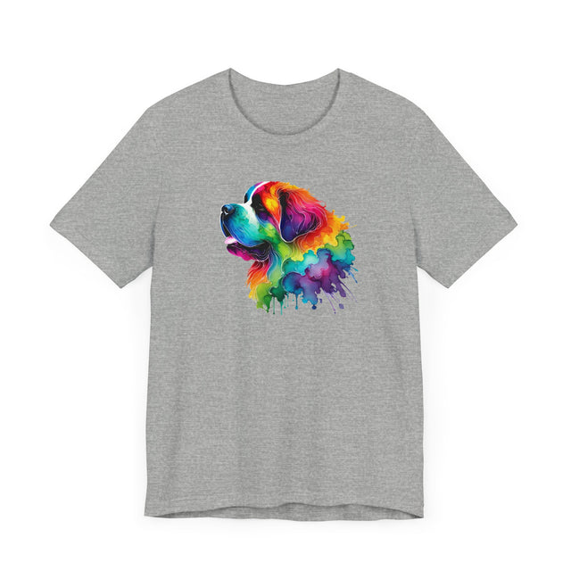 Rainbow St. Bernard Head T-shirt,Pride Shirt,Dog Lover Top,Rainbow Animals,LGBTQ+ Tee, Saint Bernard owner, St Bernard gift