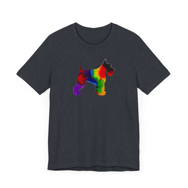 Rainbow Standard Schnauzer T-shirt,Pride Shirt,Dog Lover Top,Rainbow Animals,LGBTQ+ Tee, Schnauzer owner, Schnauzer gift
