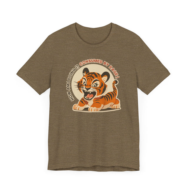 Consumed By Rage tee, Cute Tiger Tshirt, Cool Graphic Tee-shirt
