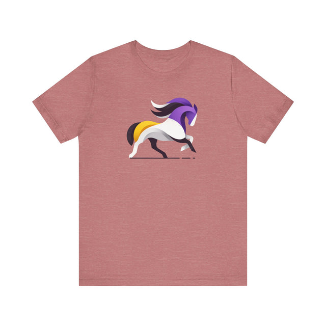 Enby Horse T-shirt,NonBinary Pride Shirt, Non-Binary Top, LGBTQ+ Tee, Modern Art Horse, uNBridled Stallion