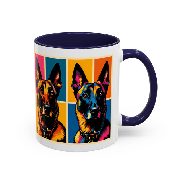 Belgian Malinois Coffee Cup,4-Panel Pop Art Mug,Belgian Malinois Lover,Mal Mom,Mali Dad,Dog Lover Gift,Belgian Malinois Gift