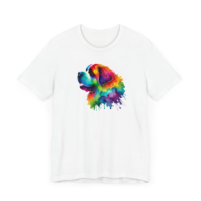 Rainbow St. Bernard Head T-shirt,Pride Shirt,Dog Lover Top,Rainbow Animals,LGBTQ+ Tee, Saint Bernard owner, St Bernard gift