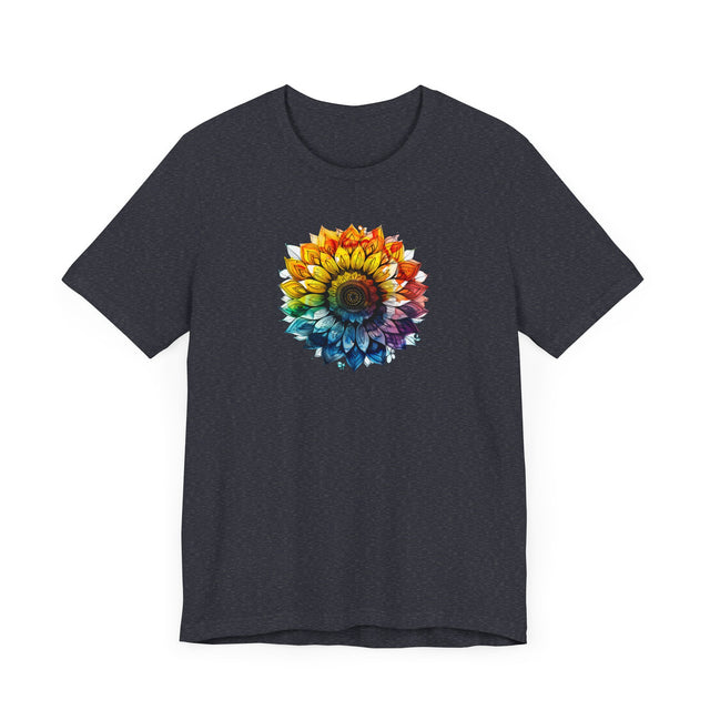 Rainbow Sunflower Alcohol Ink T-shirt, Pride Shirt