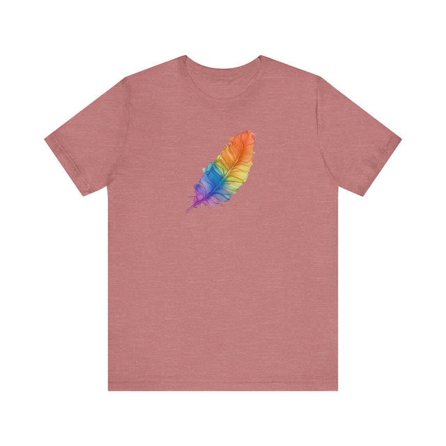 Rainbow Feather T-shirt,Pride Shirt,Bird Lover Top,Rainbow Animals,LGBTQ+ Tee,Queer,Gay,Lesbian,Bisexual,Trans,BGLT,LBGT