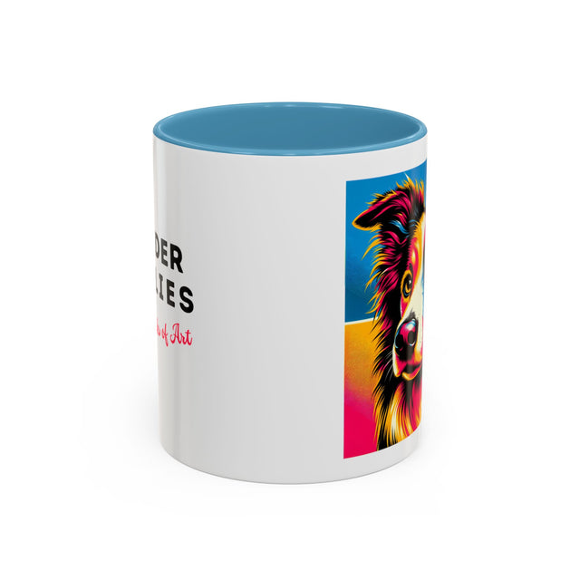 Border Collies Coffee Cup,4-Panel Pop Art Mug,Border Collie Lover,Border Collie Mom,Border Collie Dad,Dog Lover Gift,Border Collie Gift
