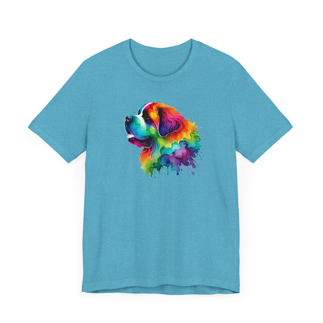 Rainbow St. Bernard Head T-shirt,Pride Shirt,Dog Lover Top,Rainbow Animals,LGBTQ+ Tee, Saint Bernard owner, St Bernard gift