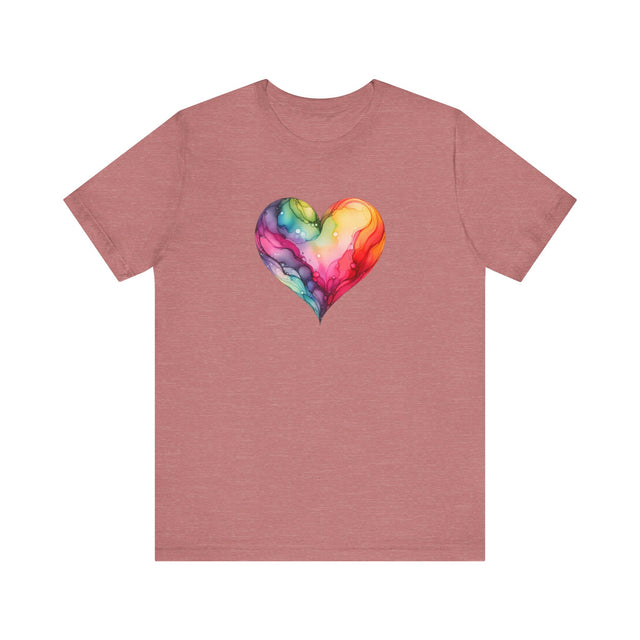 Rainbow Heart Alcohol Ink,Pride Heart Shirt, Rainbow Heart T-shirt, LGBTQ+ Tee, Queer