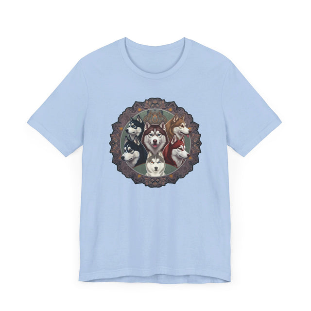 Siberian Husky Head Mandala T-shirt, Dog Lover Top, Husky owner