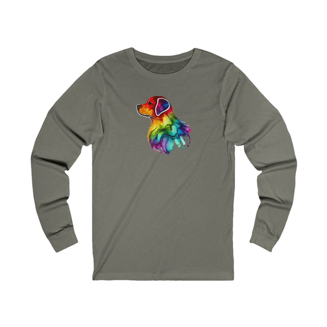 Rainbow Labrador Retriever Head Long Sleeve T-shirt,Pride Shirt,Dog Lover Top,Rainbow Animals,LGBTQ+ Tee, Lab Owner