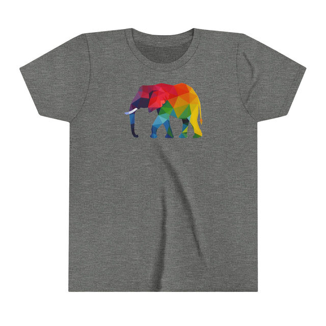 Geometric Rainbow Elephant T-shirt,Pride Shirt,Elephant Lover Top,Rainbow Animals,LGBTQ+ Tee,Queer,Gay,Lesbian,Bisexual,Trans,Youth Size