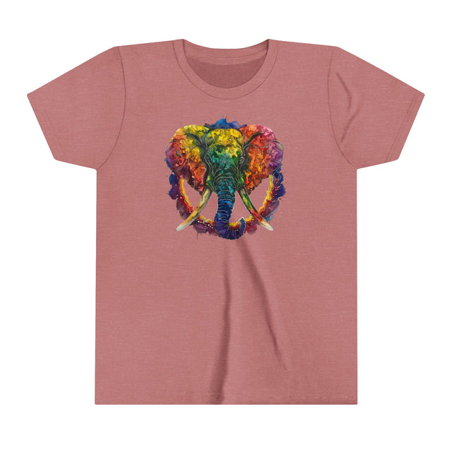 Rainbow Elephant Peace Mandala T-shirt,Pride Shirt,Elephant Lover Top,Rainbow Animals,LGBTQ+ Tee,Queer,Gay,Lesbian,Bisexual,Trans,Youth Size