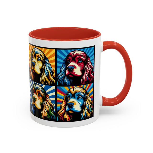 Cocker Spaniels Coffee Cup,4-Panel Pop Art Mug,Cocker Lover,Cocker Mom,Cocker Dad,Dog Lover Gift,Cocker Spaniel Gift