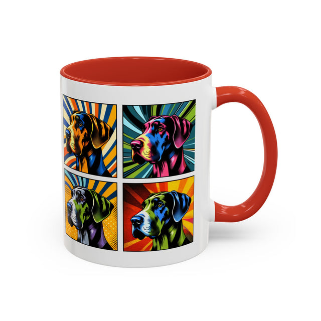 Great Danes Coffee Cup,4-Panel Pop Art Mug,Great Dane Lover,Great Dane Mom,Great Dane Dad,Dog Lover Gift,Great Dane Gift