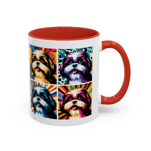 Shih Tzus Coffee Cup,4-Panel Pop Art Mug,Shih Tzu Lover,Shih Tzu Mom,Shih Tzu Dad,Dog Lover Gift,Shih Tzu Gift