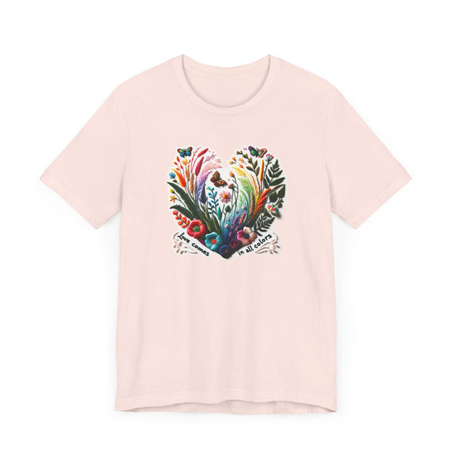 Love Comes In All Colors Heart Shirt, Rainbow Heart T-shirt,