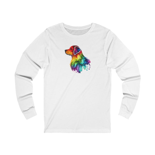 Rainbow Labrador Retriever Head Long Sleeve T-shirt,Pride Shirt,Dog Lover Top,Rainbow Animals,LGBTQ+ Tee, Lab Owner