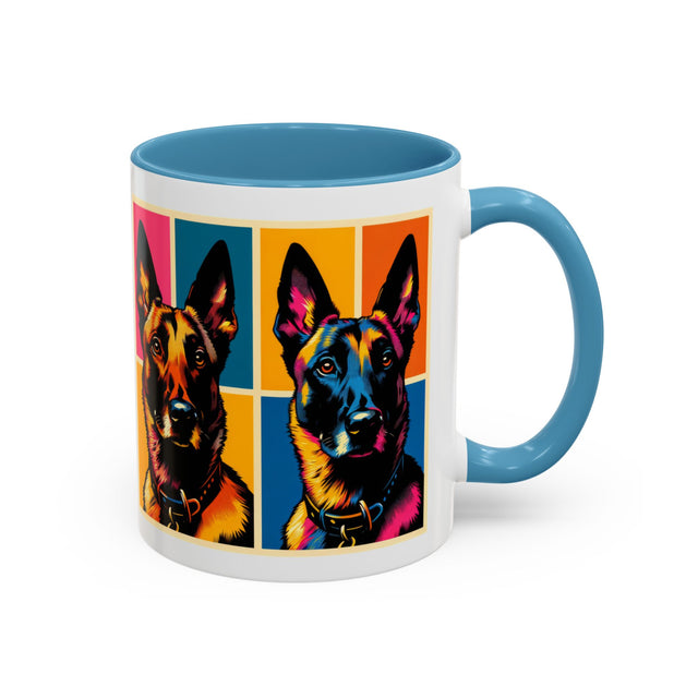 Belgian Malinois Coffee Cup,4-Panel Pop Art Mug,Belgian Malinois Lover,Mal Mom,Mali Dad,Dog Lover Gift,Belgian Malinois Gift