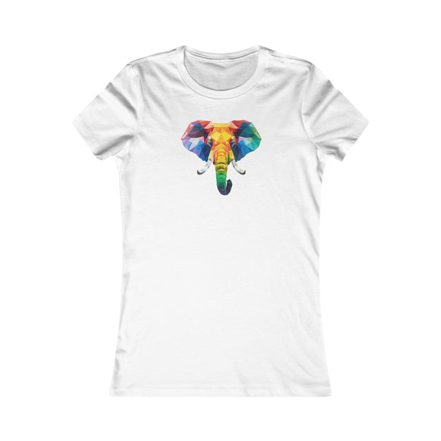 Geometric Rainbow Elephant T-shirt,Pride Shirt,Elephant Lover Top,Rainbow Animals,LGBTQ+ Tee,Queer,Gay,Lesbian,Bisexual,Trans,Women's Favorite Tee