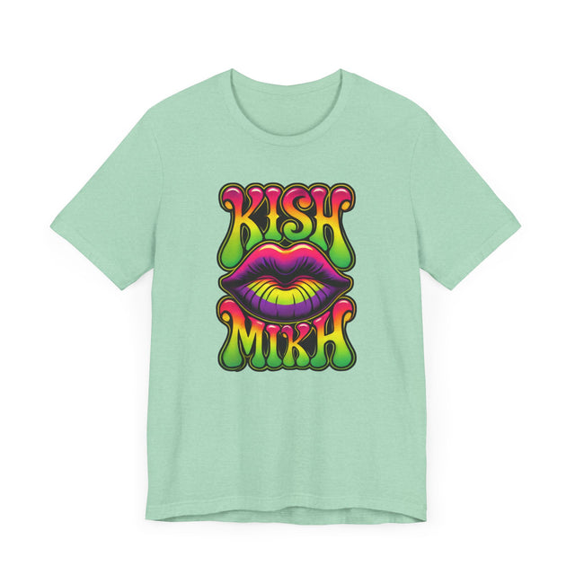 Kish Mikh "Kiss Me" psychedelic T-shirt, Yiddish Lover Shirt