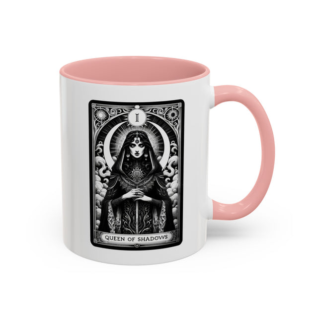 Queen of Shadows Tarot card mug,Mothers Day Gift,Tarot Reader Gift,Witchy Cup,Mystical Cards Mug,Celestial Astrology,Goth gift,Gothic Art