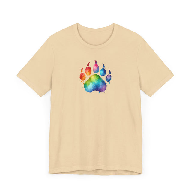 Rainbow Bear Paw Watercolor T-shirt, Pride Shirt, Bear