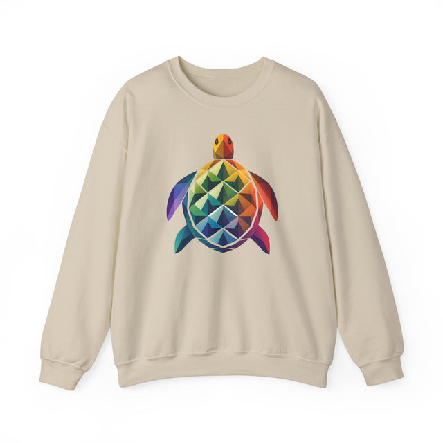Geometric Rainbow Sea Turtle Sweatshirt, Turtle Lover Gift