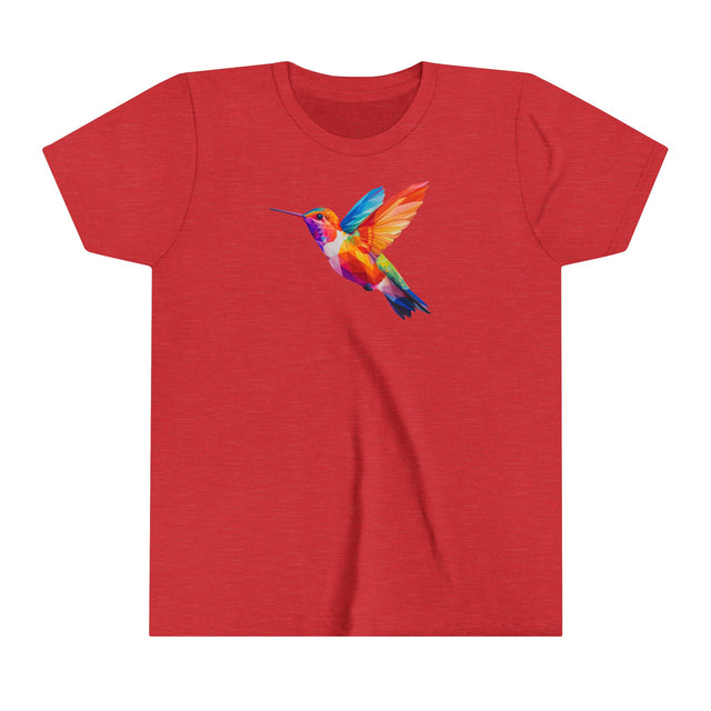 Geometric Rainbow Hummingbird T-shirt,Pride Shirt,Bird Lover Top,Rainbow Animals,Youth Size