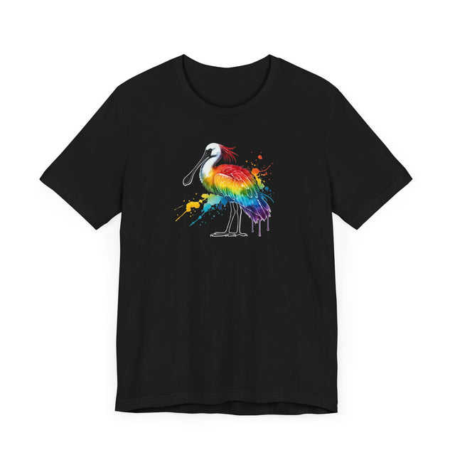 Rainbow Spoonbill Alcohol Ink T-shirt, Pride Shirt,Bird Lover T shirt, LGBTQ+, BGLT, Avian