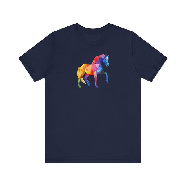Geometric Rainbow Horse T-shirt,Pride Shirt,Equine Lover Top,Rainbow Animals,LGBTQ+ Tee,Pony,Colt