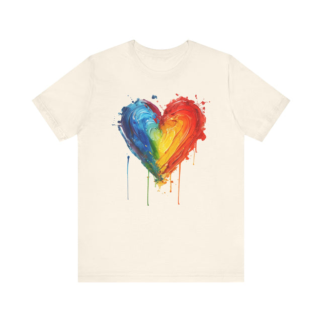 Painted Rainbow Heart T-shirt,Pride Shirt, Gay Pride T shirt, LGBTQ+ Ally Tee, Queer