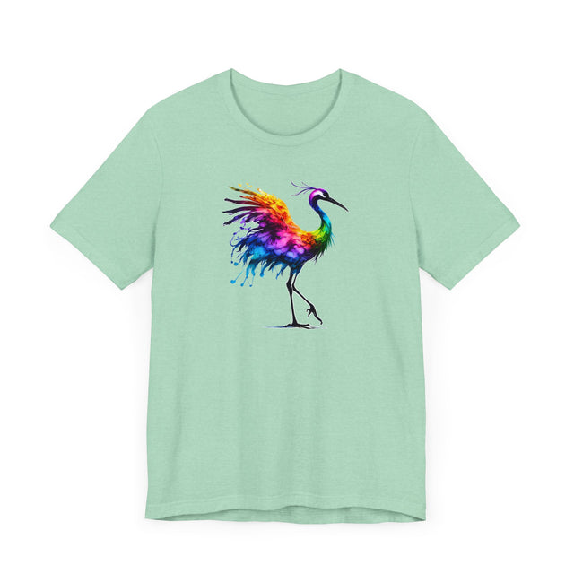 Rainbow Crane Alcohol Ink T-shirt, Bird Lover T shirt, LGBTQ+, BGLT,Pride Shirt