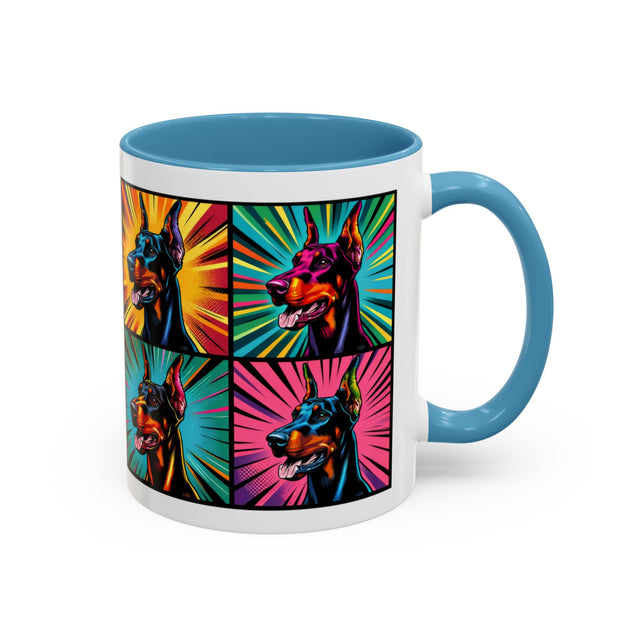 Doberman Pinschers Coffee Cup,4-Panel Pop Art Mug