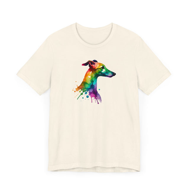 Rainbow Whippet Head T-shirt,Pride Shirt,Dog Lover Top,Rainbow Animals,LGBTQ+ Tee, Whippet owner, Whippet gift
